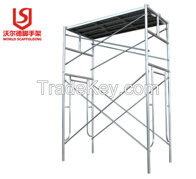 Frame scaffolding system hot dip galvanized Pre-galvanized scaffolding with walk board brace