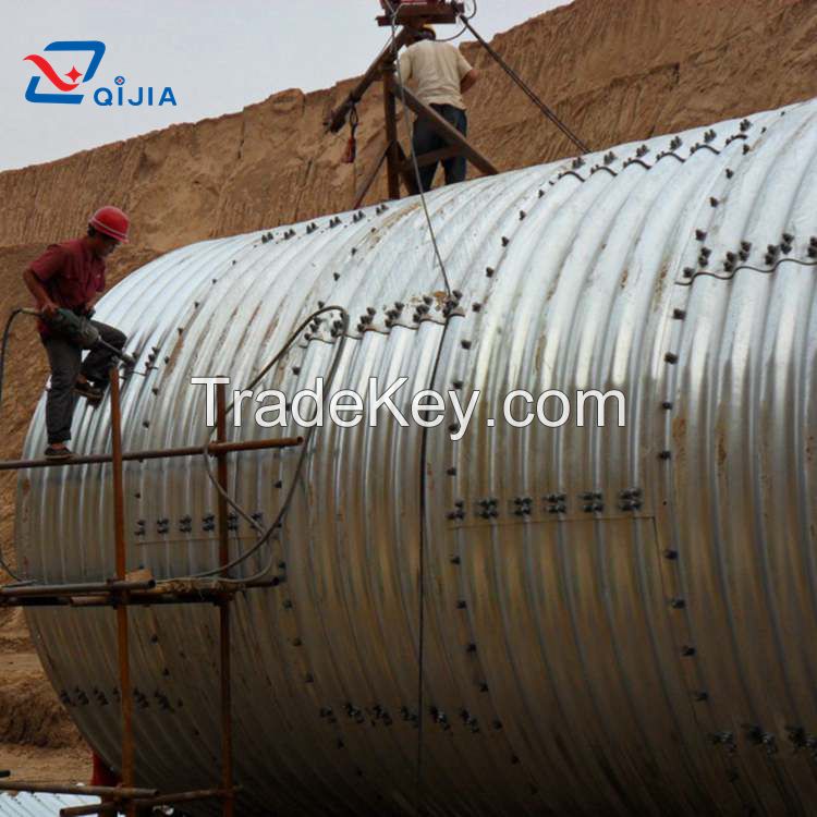 Assembly Corrugated Galvanized Steel Pipe for road culverts