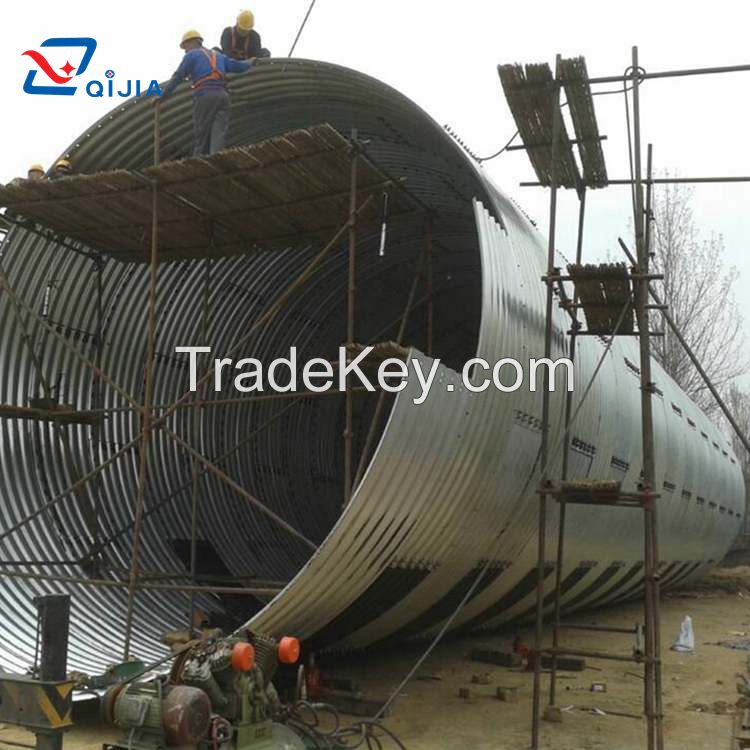 Large Diameter Corrugated Galvanized Steel Pipe Culvert