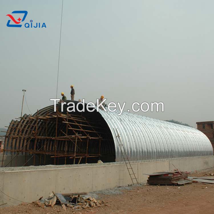 Semi Circle large corrugation Corrugated Galvanized metal structure arch culvert