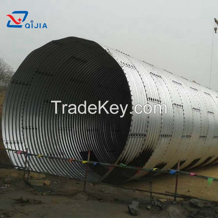 Large diameter corrugated steel structure pipe arch culvert
