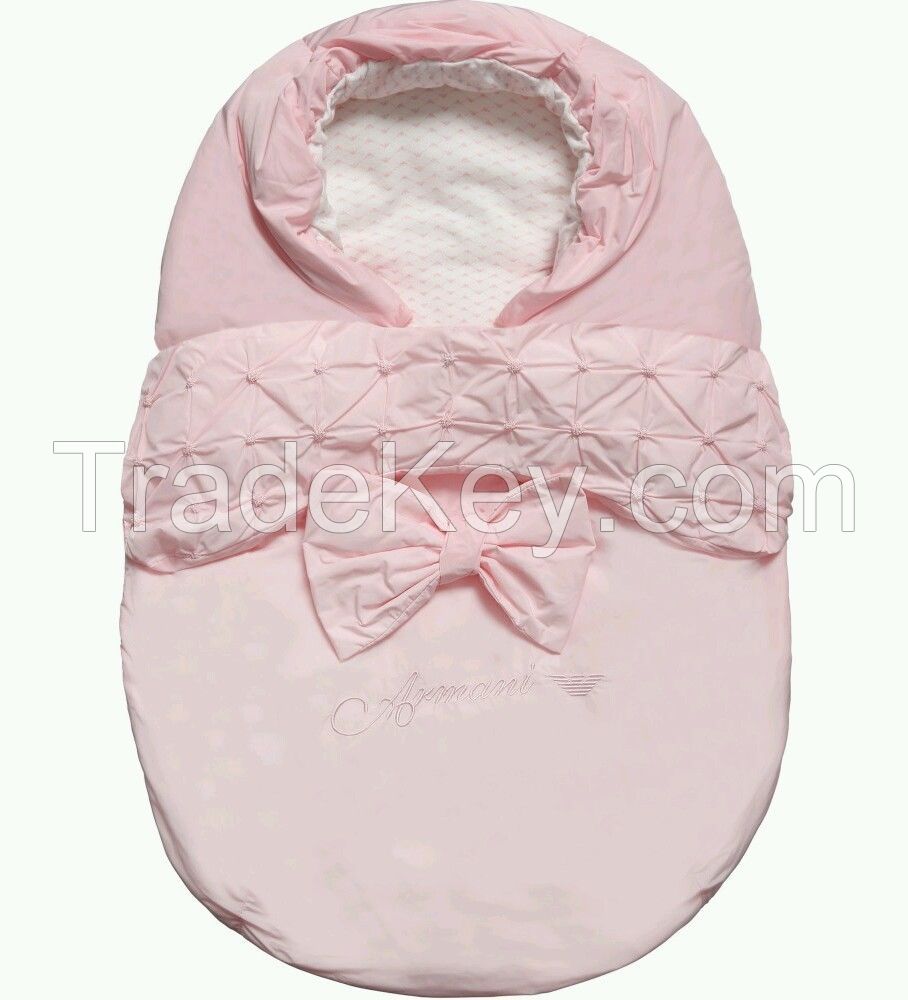 Armani Junior baby girls pink padded nest bunting sleeping bag 