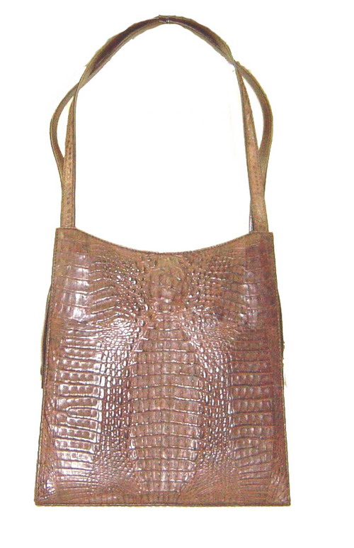 woman crocodile leather handbag