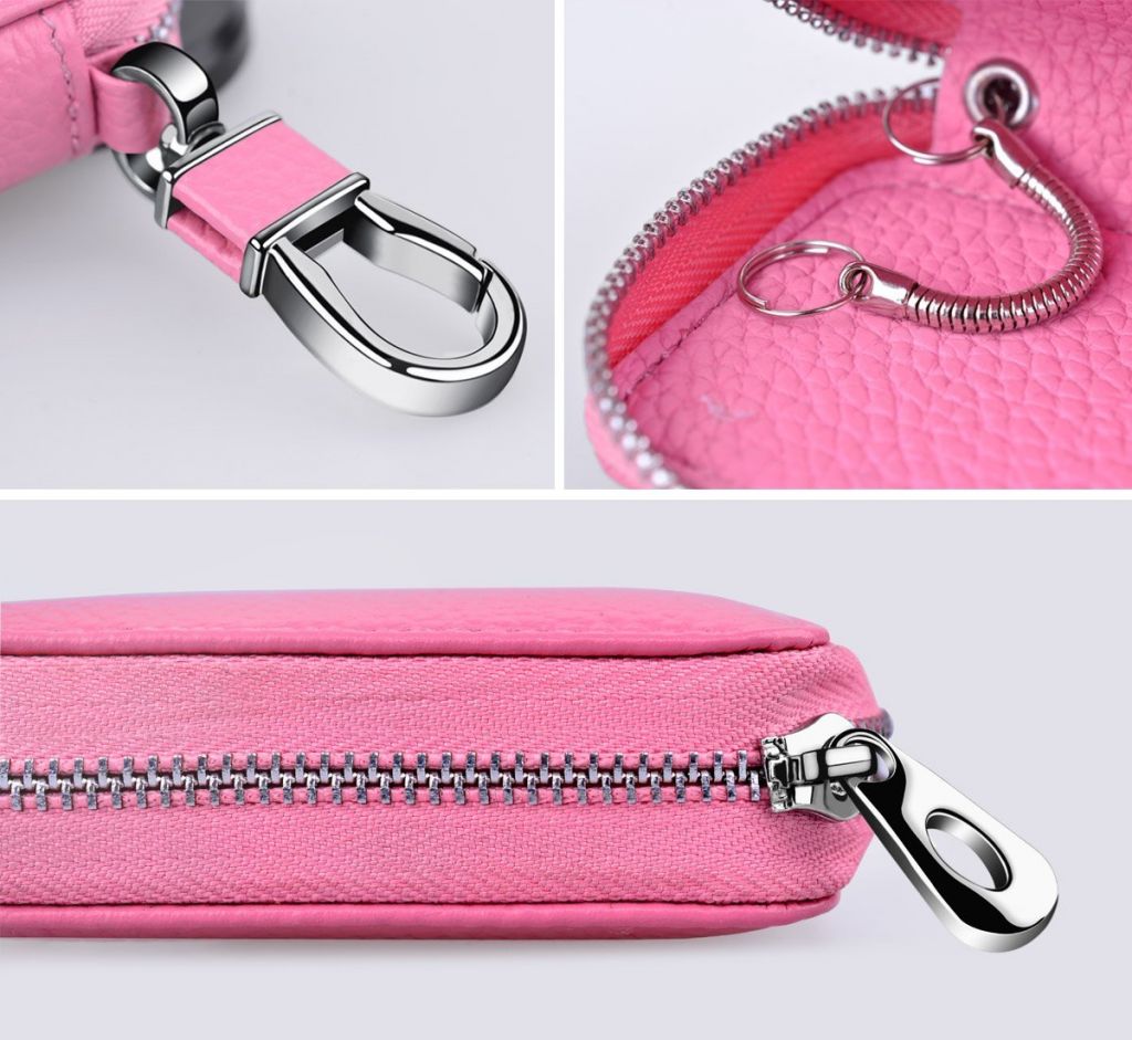 Zipper Key Holder Keychain Bag Custom Genuine Leather Car Key Wallet -  China Key Case and Key Wallet price