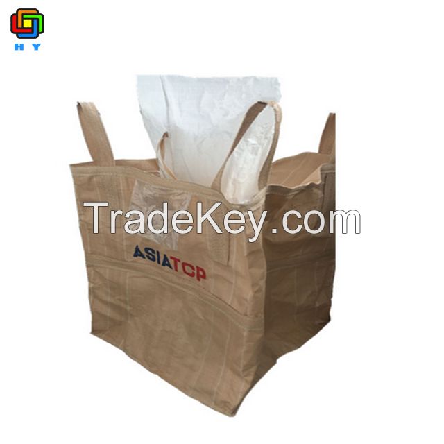 4 panel baffle bulk jumbo bags for sugar with flat bottom China manufacture