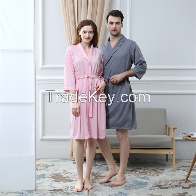 100% Cotton/100%Polyester waffle bathrobe