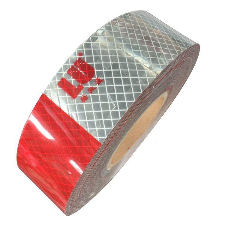 Safety Red And White Aluminumm Laminated Reflective Strip Stickers