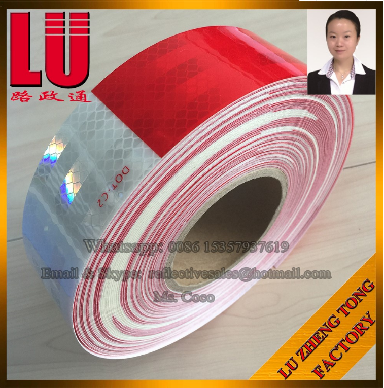 Acrylic Micro Red and White Prism Reflective Tape Strip