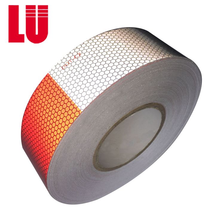 Reflector Dot-C2 Tape Roll, Truck Traffic Warning Red and White Safety Reflective Strip for Vehicle/Truck