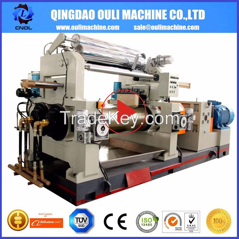 18 INCH TWO ROLL RUBBER OPEN MIXING MILL MACHINE WITH STOCK BLENDER