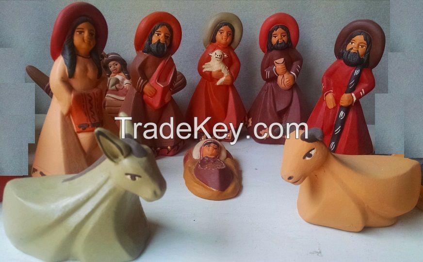 Births and Christmas decorations handmade in clay