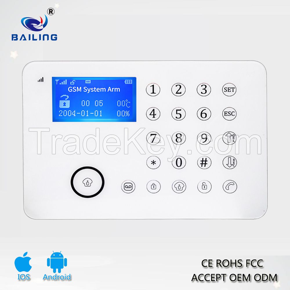 Touch Tft/lcd Screen / Multi-alert Function /gsm Wireless 433/315 Mhz Intelligent Home Security Alarm System