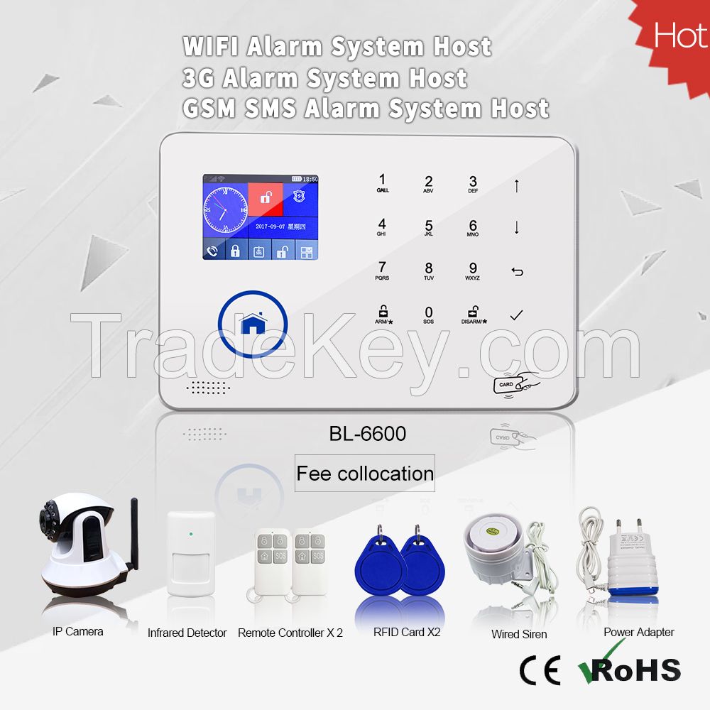 Outstanding design / multifunction /easy to operate WIFI 3G UMTS wireless home alarm security system workable with IP carmera