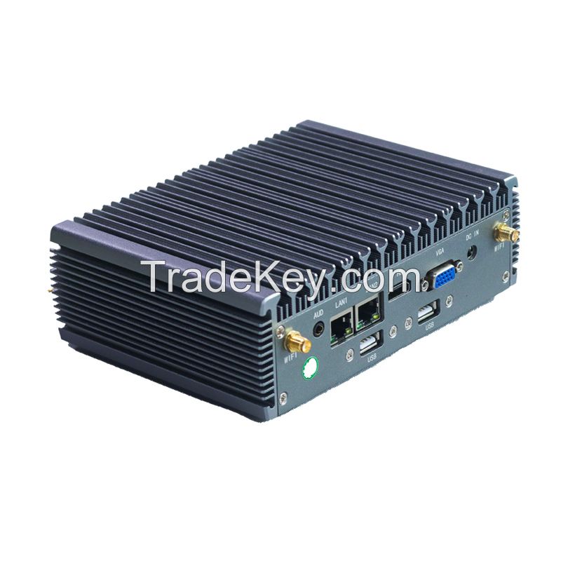 BVS Fanless Industrial Mini PC with Core i5-4200U 4G RAM 128G SSD Mini Computer with Dual NIC Support WIFI and Dual Display
