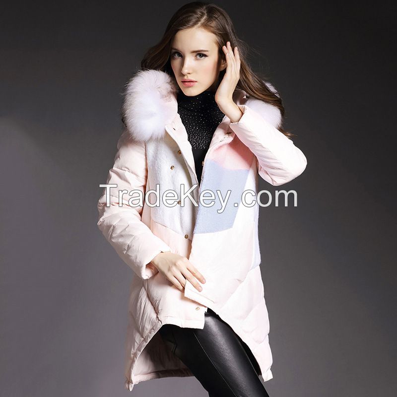 Fur collar women down jacket