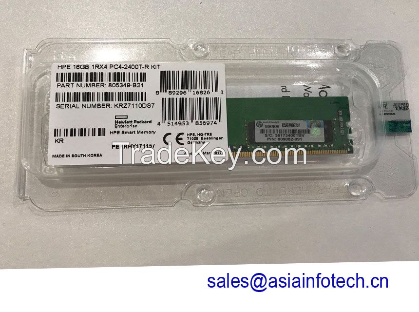 HPE 805349-B21 809082-091 16GB (1X16GB) DDR4 2400MHZ PC4-19200 Server Memory