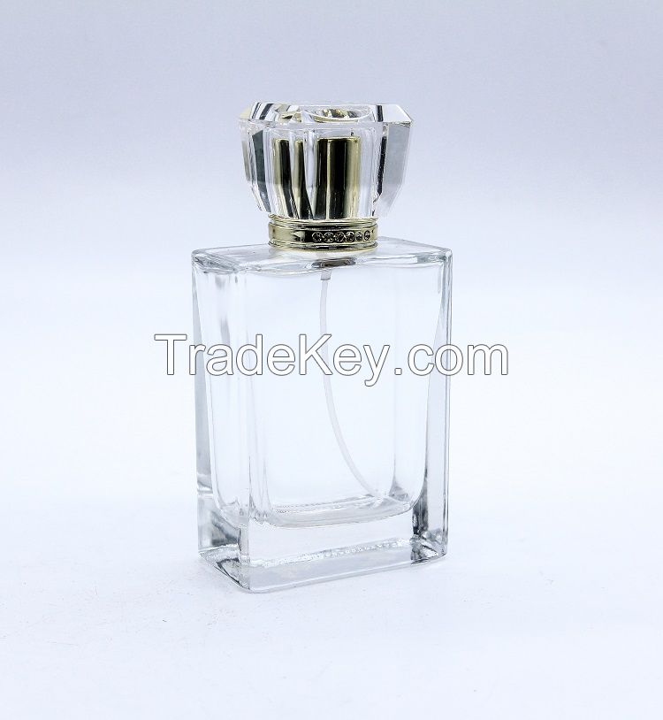 luxury unique perfume empty glass bottle manufacturer with pump sprayer