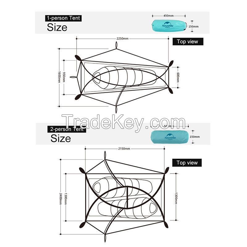 1-2 Person Festival Camping Hiking Outdoor Tent Waterproof 3-Season Double Layer