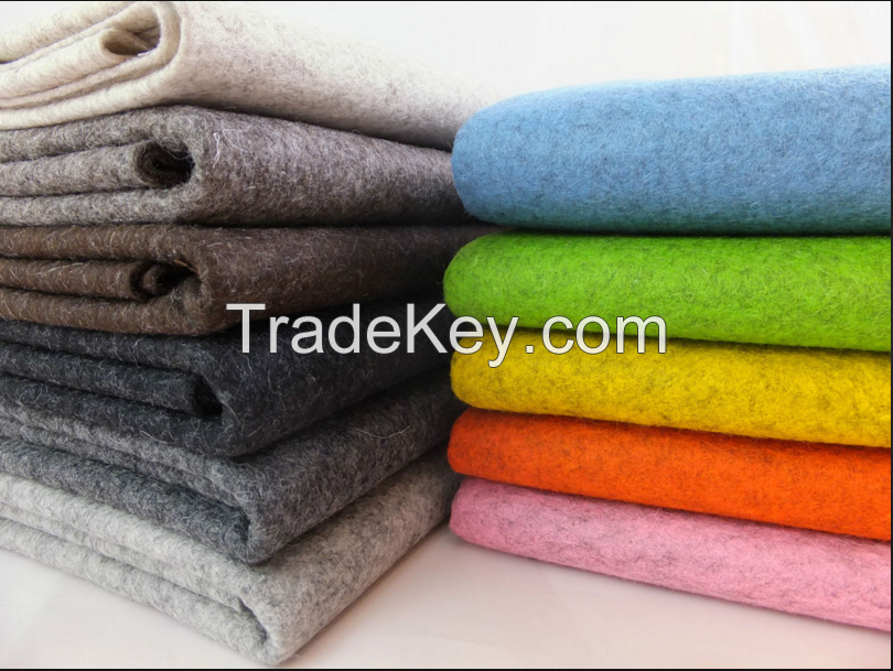 100% colorful wool felt fabric manufacture