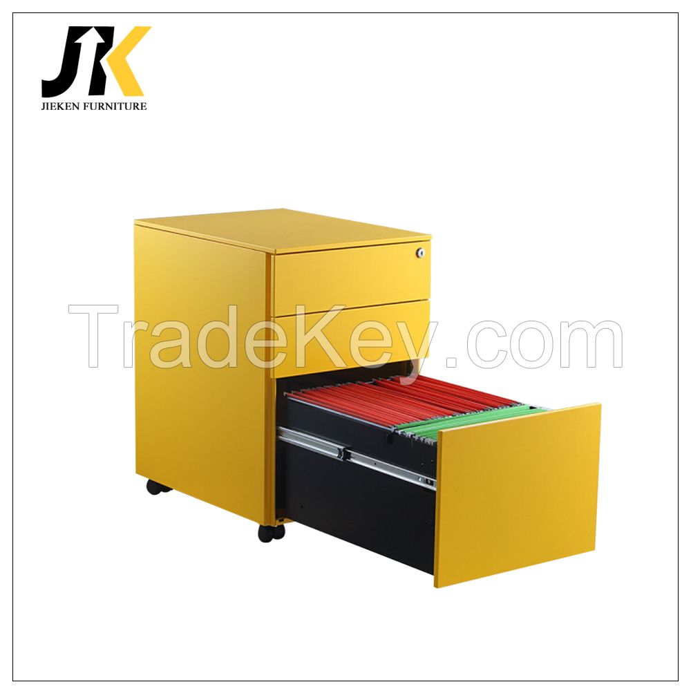 office movable 3 drawer file cabinet