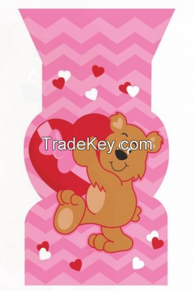 Cello Shaped Bags, Valentine Bear 
