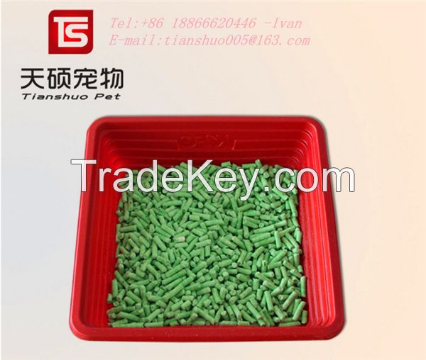 Green tea flavor tofu cat litter with quickly clumping and scooping 