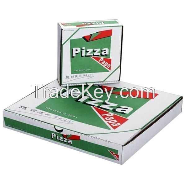printed eco friendly food use take away kraft paper pizza packaging boxes