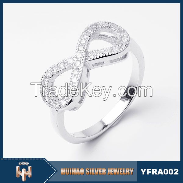 hot products fashionable jewelry beautiful women 925 silver cz infinity ring