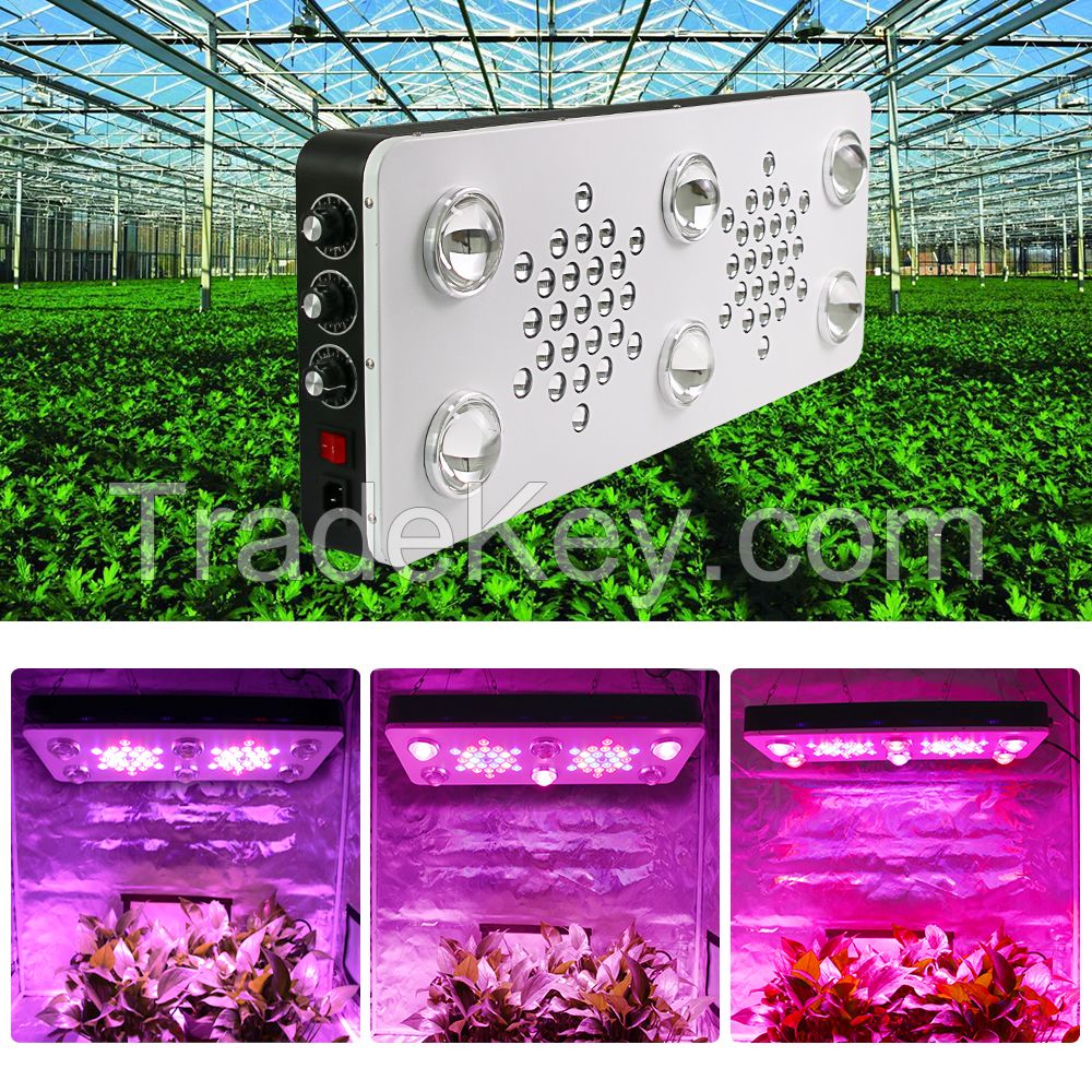 BrightSun BR690 LED Grow Light Glass Optical Lens 12-Band Full Spectrum Seedling/Veg/Flower Dimmable 1000W LED Growlight