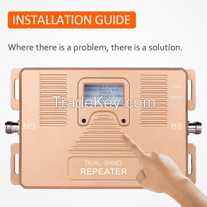 Dual band repeater 2G+4G High gain with LCD intelligent display