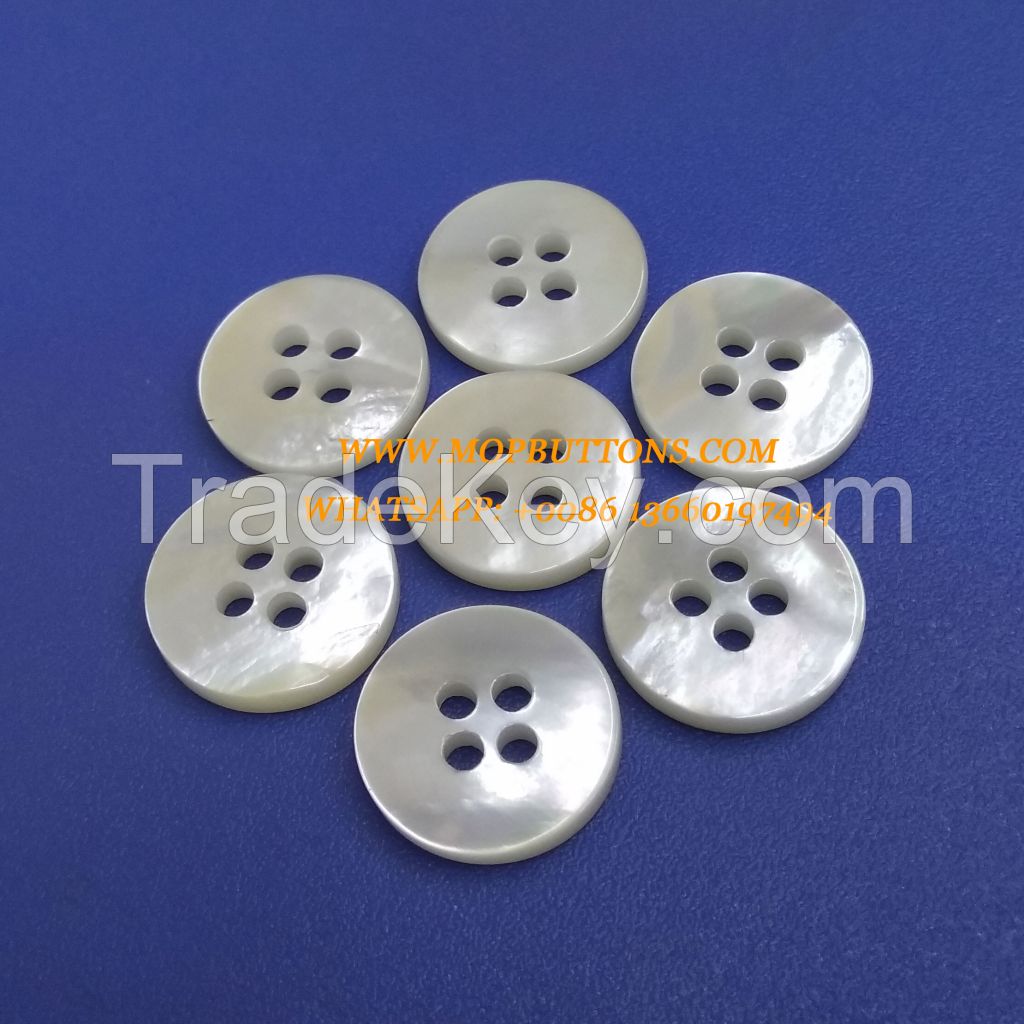Natural 4 Holes Super White Mother Of Pearl Buttons Manufacturer MOPBUTTONS