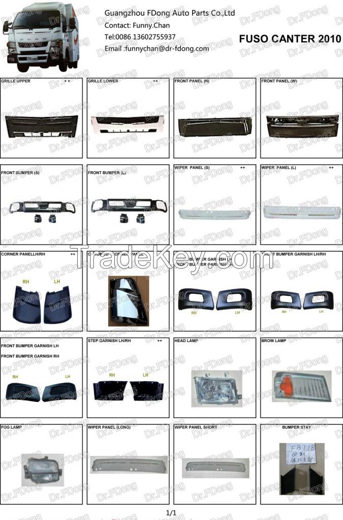 MITSUBISHI FUSO CANTER 2010 2006 Chrome Truck Spare Parts Accessories Bumper Front Corner Panels Grille HeadLamp