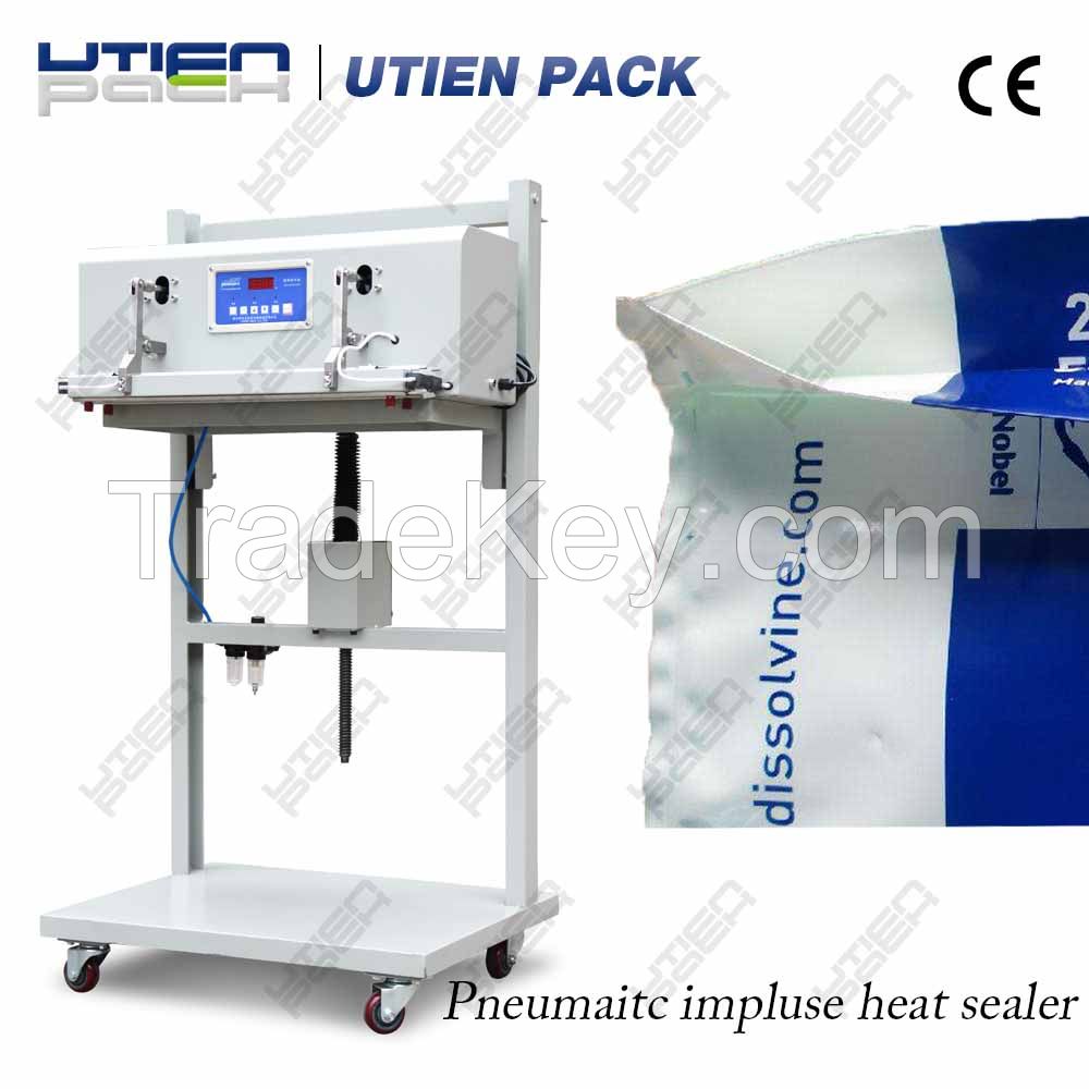 Pneumatic heat sealer sealing machine for plastic aluminum bags