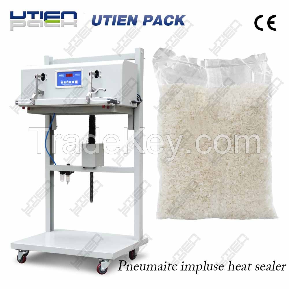 Pneumatic heat sealer sealing machine for plastic aluminum bags