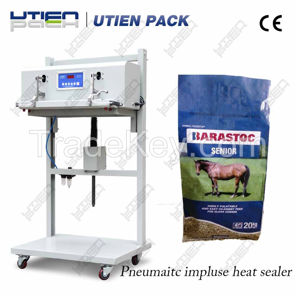 Pneumatic heat sealer sealing machine for plastic aluminum bags