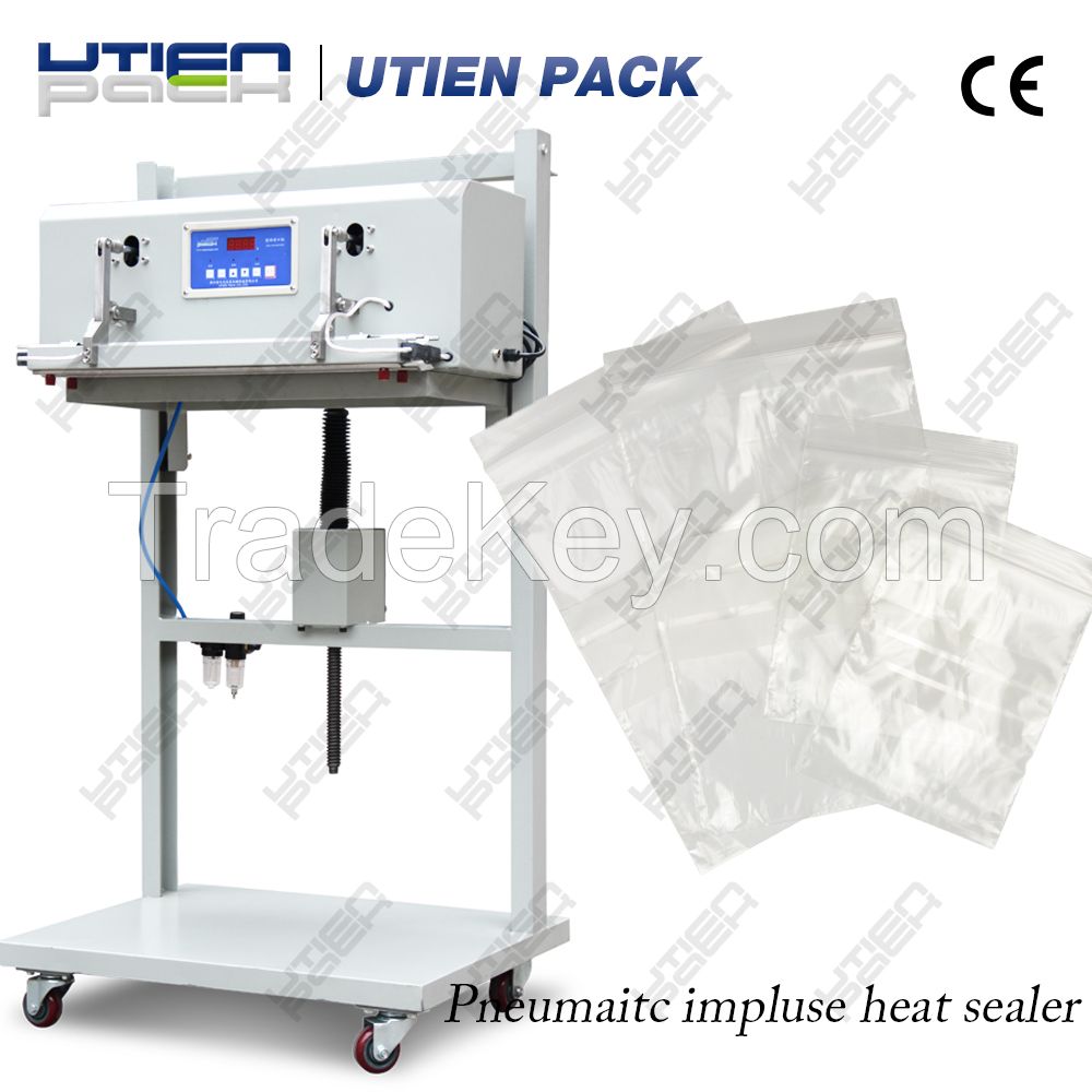 Pneumatic heat sealer sealing machine for plastic aluminum bags