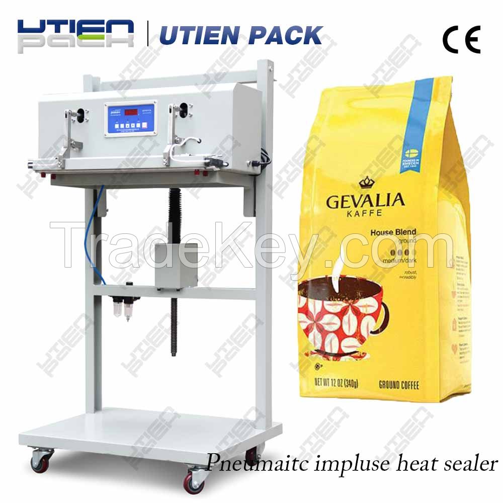 Pneumatic heat sealer sealing machine for plastic aluminum bags