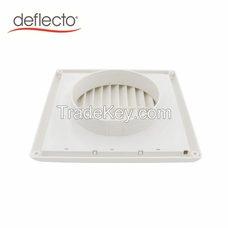 suqare 4 5 6 8 Inch dryer duct air conditioning outlet  Air Vent Cover White Black PP Louver Vent Cover HVAC Systems Parts Ventilation Cover