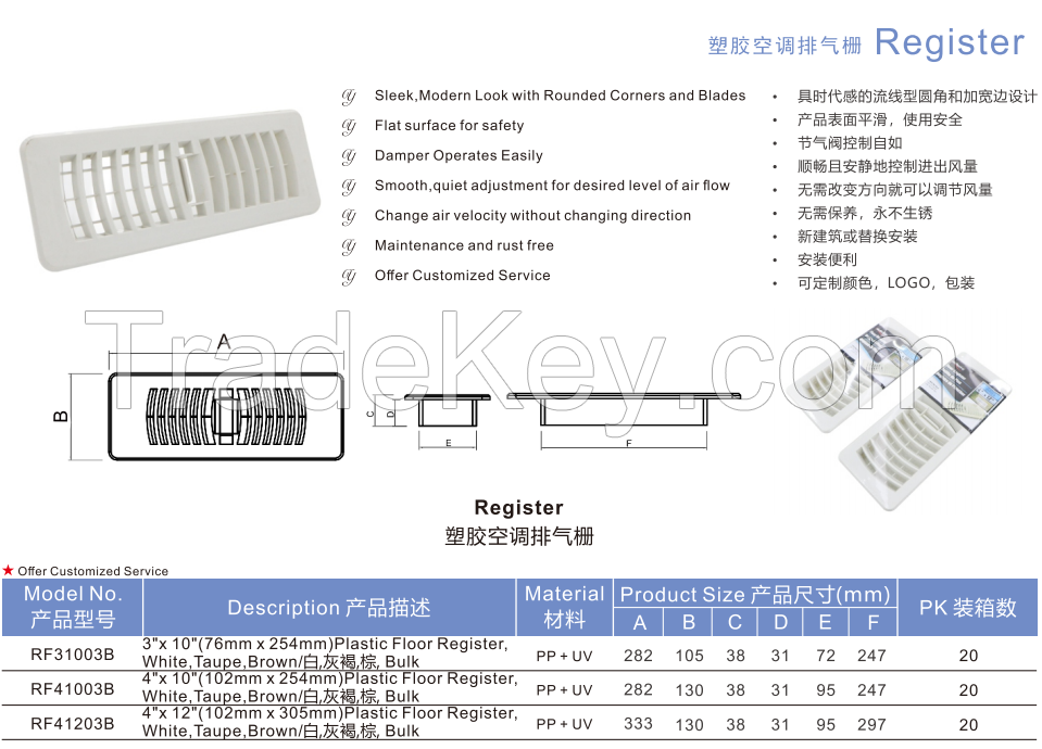 3'' x 10''/4'' x 10''/4'' x 12'' plastic vent covers air diffuser hvac system parts clean air ventilation system air register plastic white floor air vent cover wall register vent   