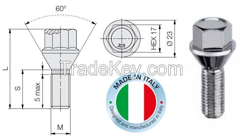 Wheel lug bolt