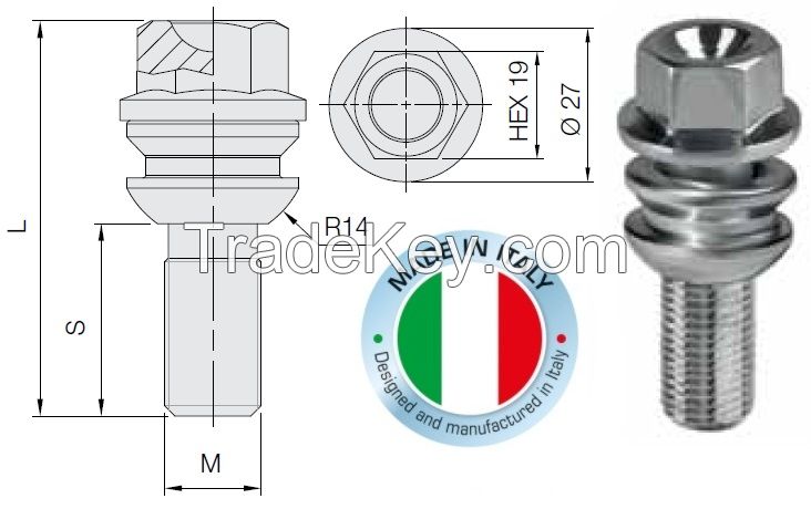 Wheel lug bolt