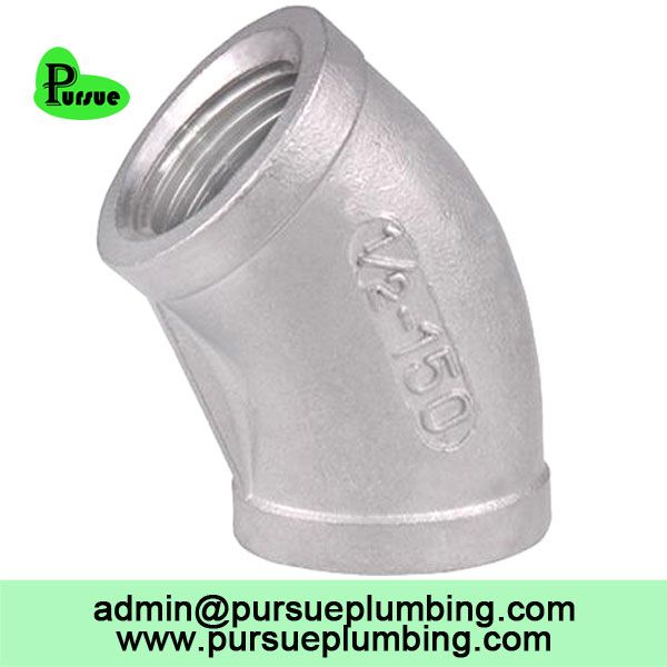 304 316 stainless steel 45 degree female threaded equal elbow