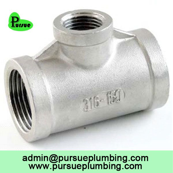 304 316 stainless steel female threaded reducing tee