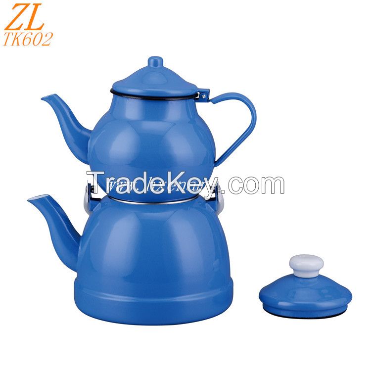 TK602 Tea Pot Sets Enamel Teapot Litchen Utensil Enamel Kettle