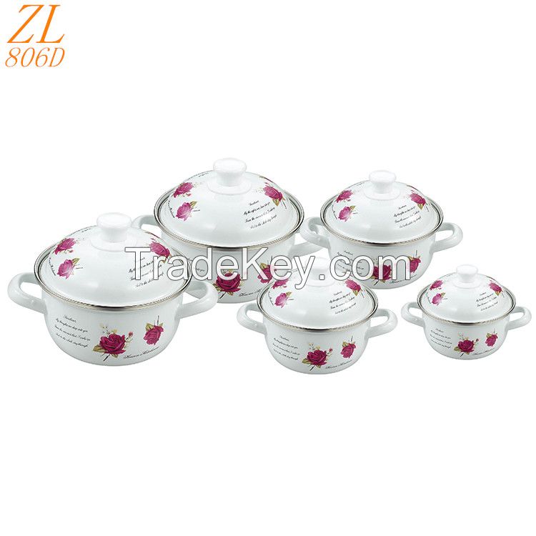Zhili High Quality 806D Home Cooking Enamel Cookware Set Pot
