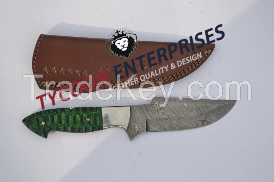 CUSTOM HANDMADE DAMASCUS STEEL HUNTING KNIVES