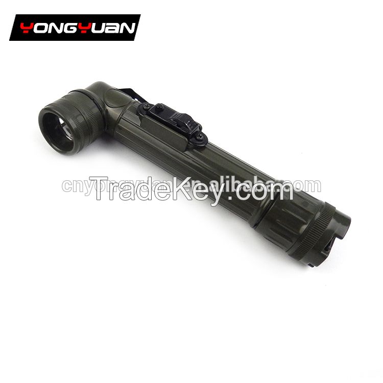 Factory direct small plastic AA angle head Army Style tactical flashlight