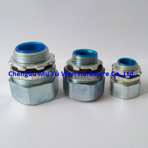 Liquid tight zinc alloy straight connector for flexible steel conduit