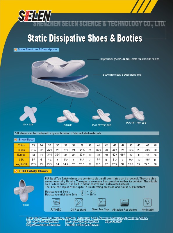 ESD shoes/uniform/fabric/finger cost
