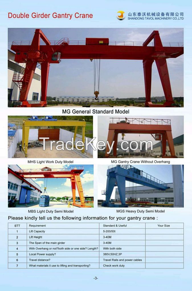 Double Girder Gantry Crane Best Quality Cheap Price